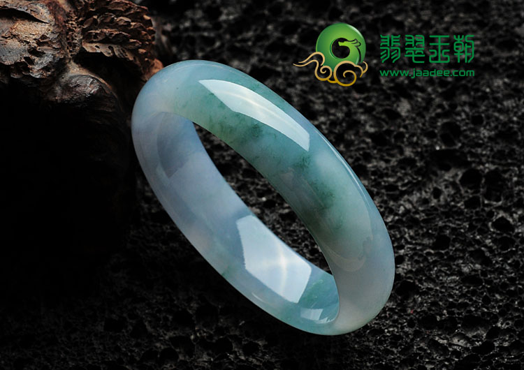冰种淡紫罗兰飘花缅甸翡翠贵妃镯（54.3mm-48.3mm）