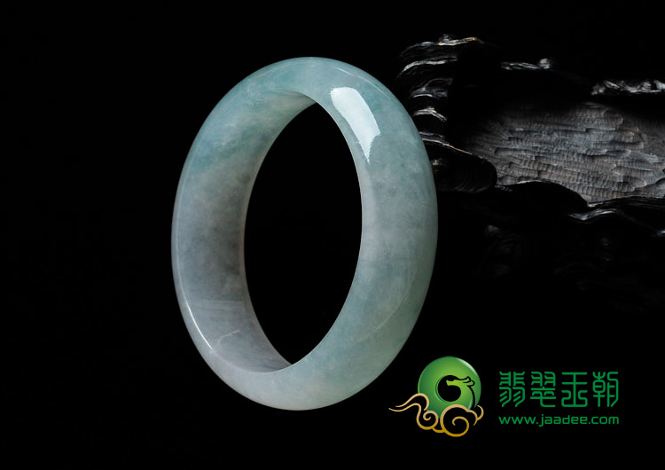 冰种飘花缅甸翡翠手镯（56.6mm）