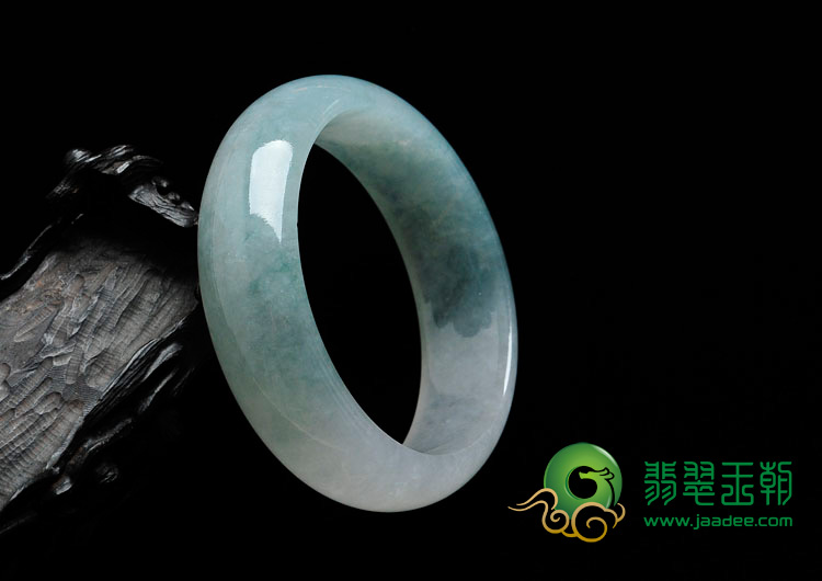 冰种飘花缅甸翡翠手镯（56.6mm）