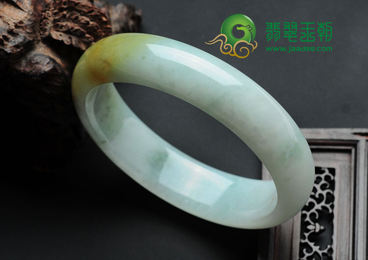 糯冰种褐黄翡缅甸翡翠手镯（57.4mm）