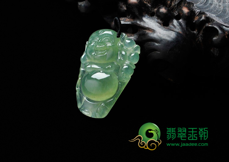冰种晴水缅甸翡翠逍遥佛挂件