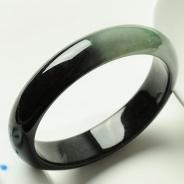 糯冰种黑色晴水缅甸翡翠手镯（57.5mm）