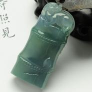 冰种蓝晴水缅甸翡翠节节高挂件