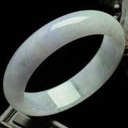 糯冰种紫罗兰飘花缅甸翡翠手镯（57.2mm）