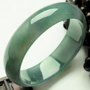 糯冰种油青缅甸翡翠手镯（59.2mm）