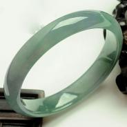 糯冰种油青缅甸翡翠手镯（54.4mm）