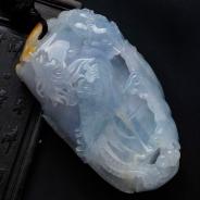 糯冰种紫罗兰黄翡缅甸翡翠步步高升手玩件