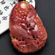 细糯种红翡缅甸翡翠英明神武挂件