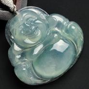冰种晴水缅甸翡翠玉佛挂件