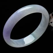 冰种淡晴水紫罗兰缅甸翡翠手镯（58mm）