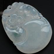 冰种飘花缅甸翡翠福禄寿挂件