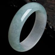 冰种飘花缅甸翡翠手镯（56.6mm）