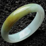 糯冰种褐黄翡缅甸翡翠手镯（57.4mm）