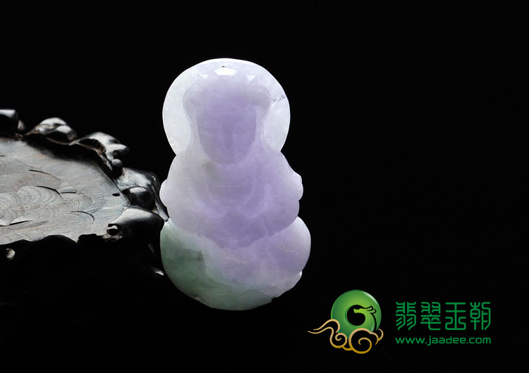 糯冰种春带彩缅甸翡翠观音挂件