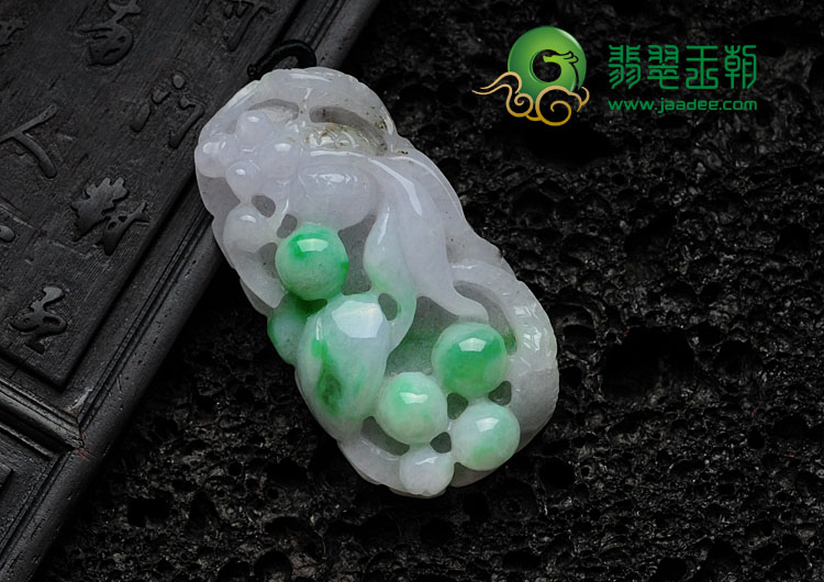 糯冰种春带彩缅甸翡翠金玉满堂挂件