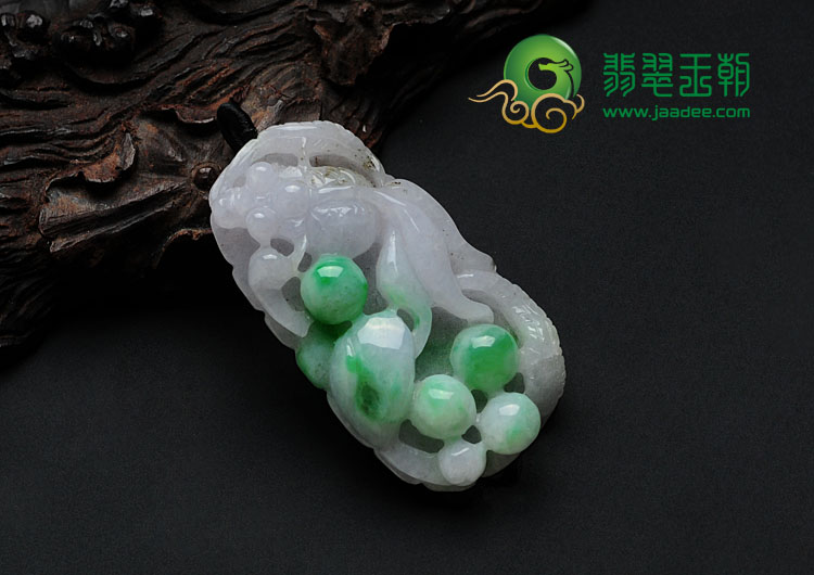 糯冰种春带彩缅甸翡翠金玉满堂挂件