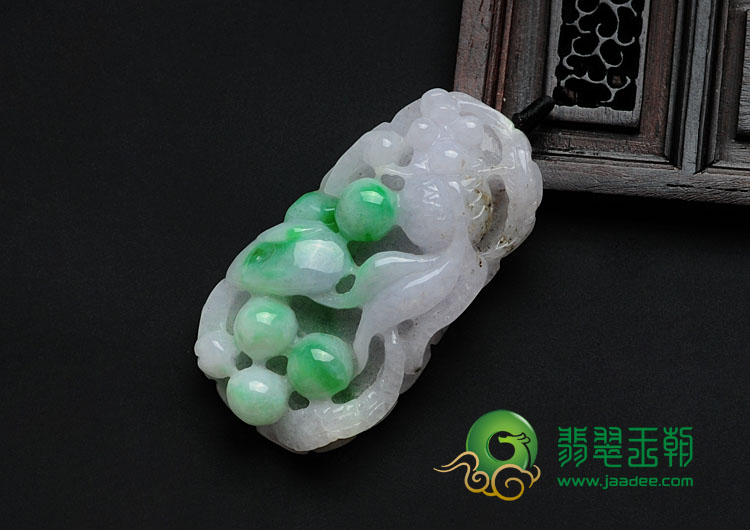 糯冰种春带彩缅甸翡翠金玉满堂挂件