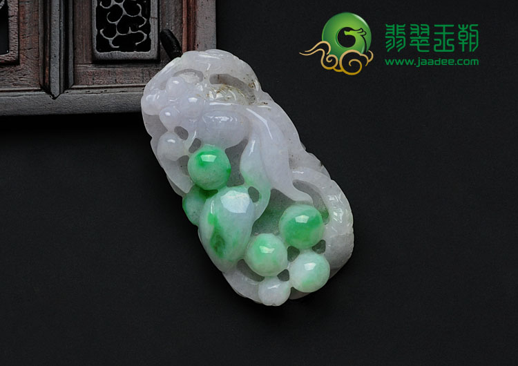 糯冰种春带彩缅甸翡翠金玉满堂挂件
