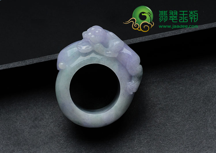 细糯种紫罗兰缅甸翡翠招财貔貅指环