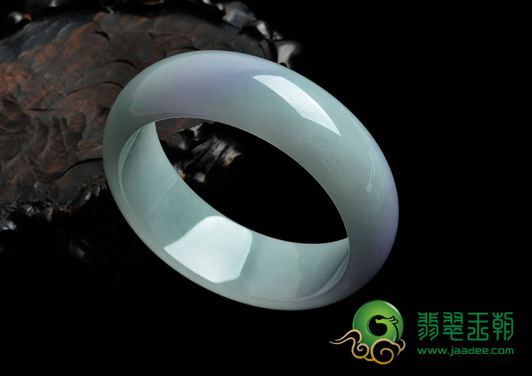 糯冰种春带彩缅甸翡翠手镯（55.3mm）