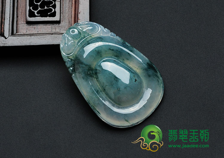 冰种飘花缅甸翡翠福在眼前挂件