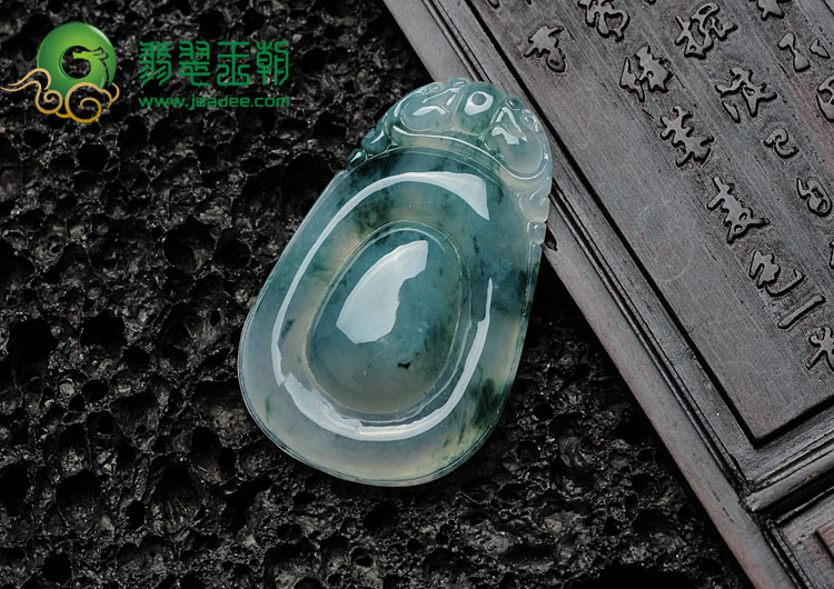 冰种飘花缅甸翡翠福在眼前挂件