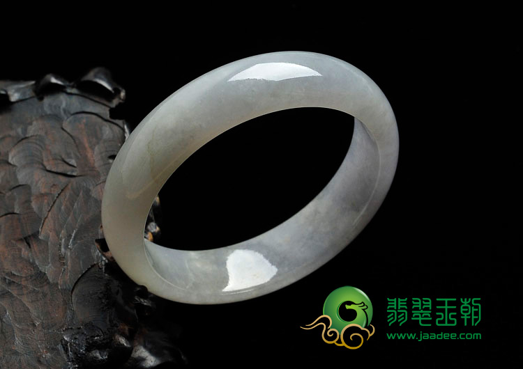 糯冰种淡紫罗兰缅甸翡翠手镯（52.9mm）