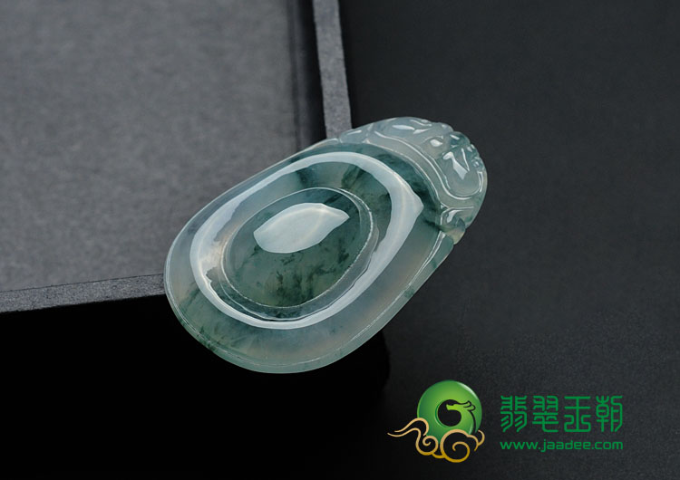 冰种飘花缅甸翡翠福在眼前挂件