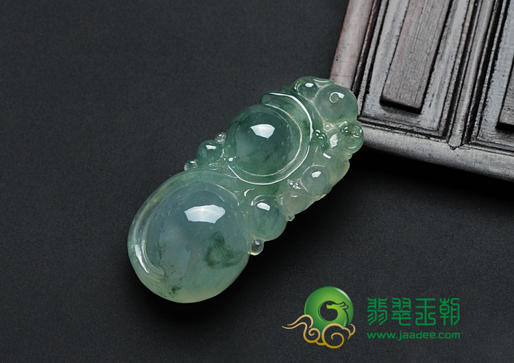 冰种飘花缅甸翡翠福禄寿挂件