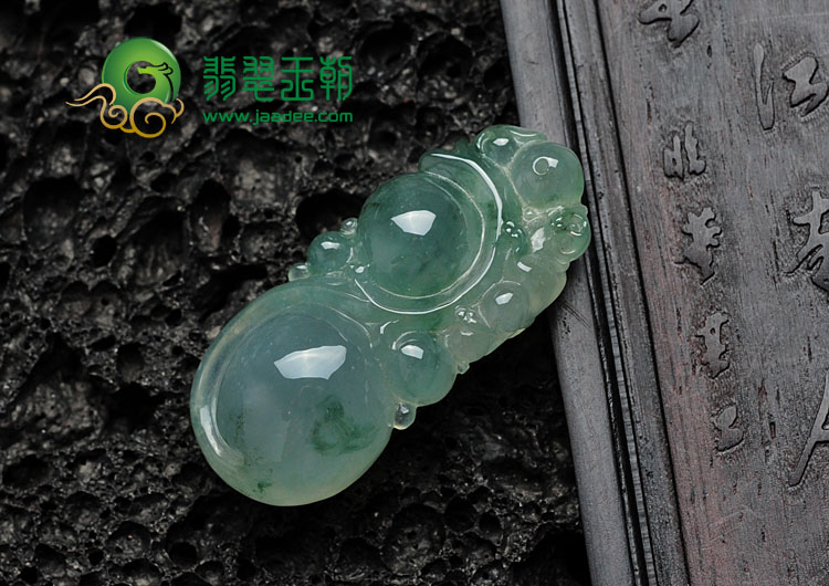 冰种飘花缅甸翡翠福禄寿挂件