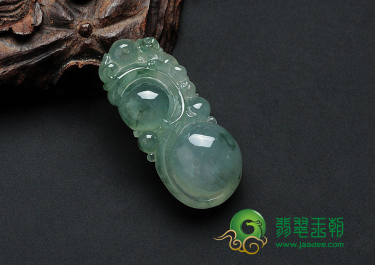 冰种飘花缅甸翡翠福禄寿挂件