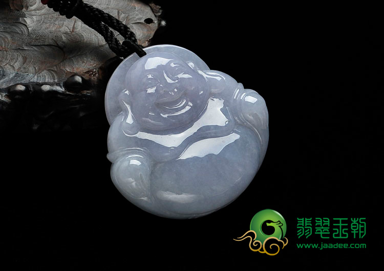 糯冰种紫罗兰缅甸翡翠玉佛挂件