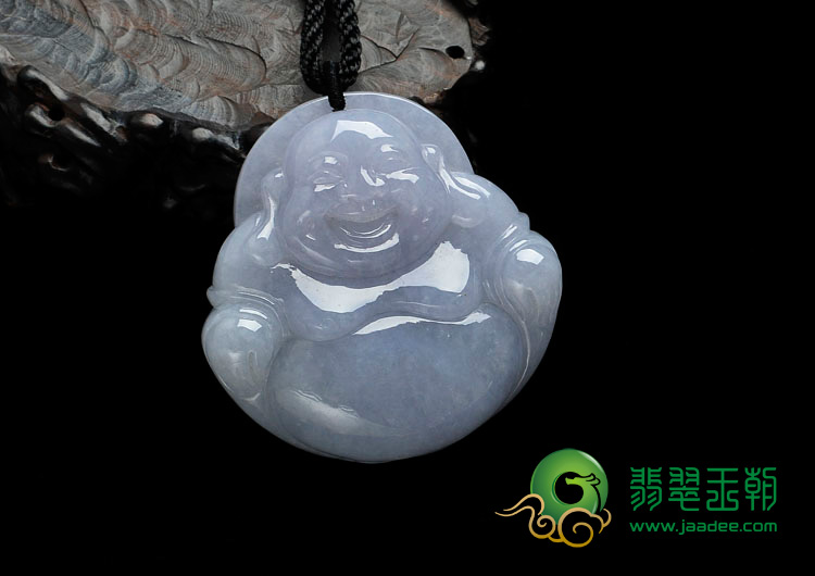 糯冰种紫罗兰缅甸翡翠玉佛挂件