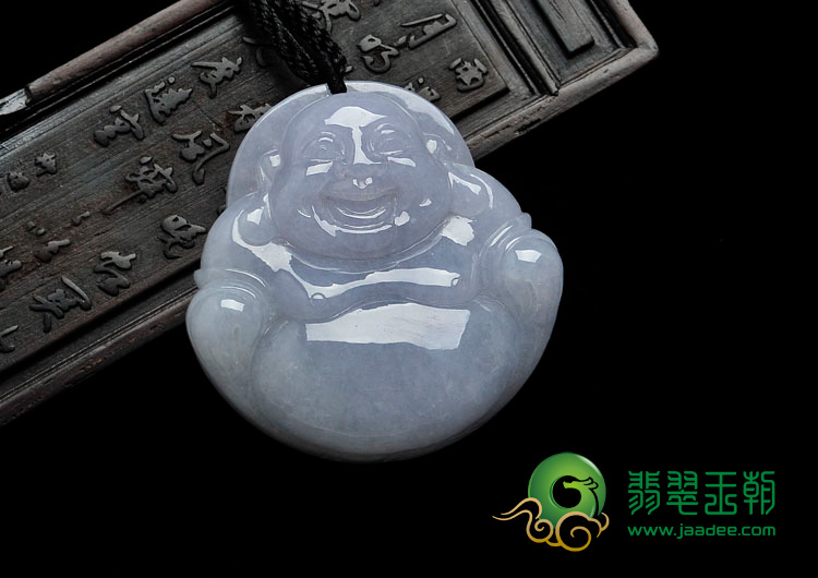 糯冰种紫罗兰缅甸翡翠玉佛挂件