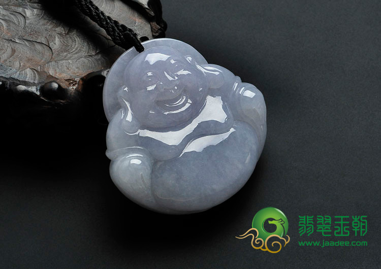 糯冰种紫罗兰缅甸翡翠玉佛挂件