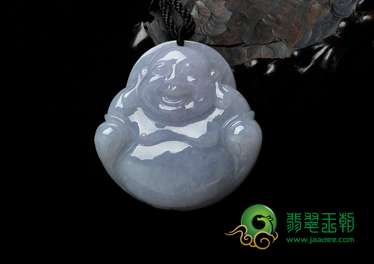 糯冰种紫罗兰缅甸翡翠玉佛挂件