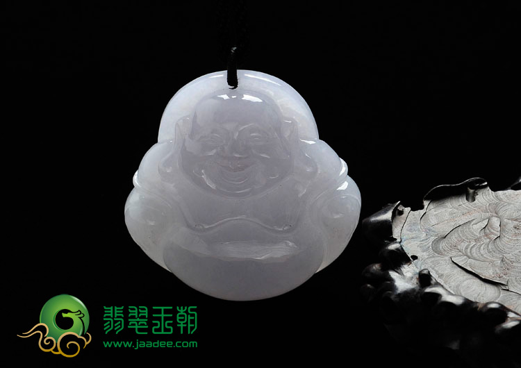 糯冰种紫罗兰缅甸翡翠玉佛挂件