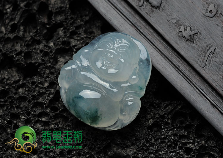 冰种飘花缅甸翡翠玉佛挂件