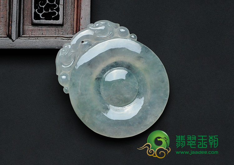 冰种淡晴水缅甸翡翠福在眼前挂件