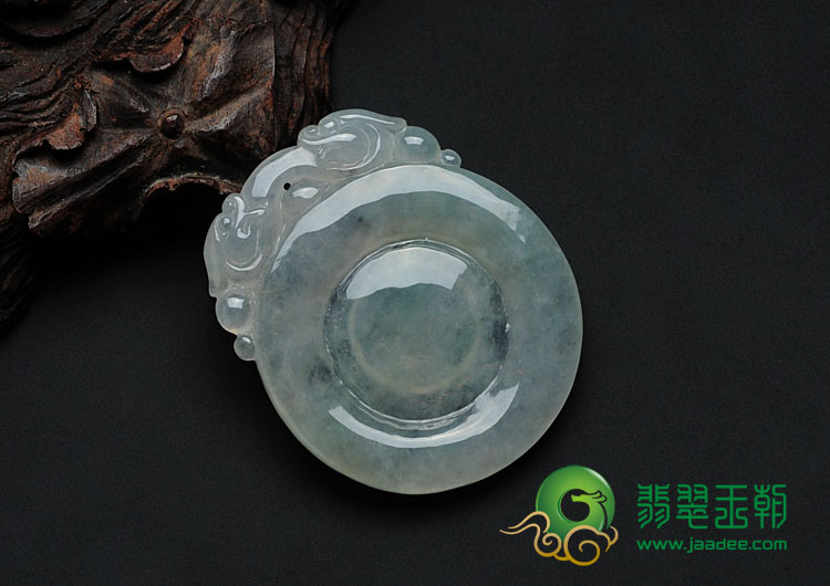 冰种淡晴水缅甸翡翠福在眼前挂件