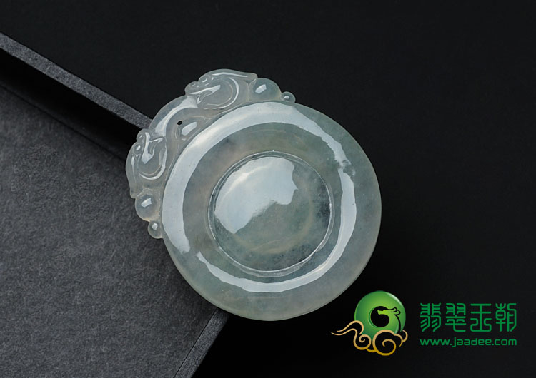 冰种淡晴水缅甸翡翠福在眼前挂件