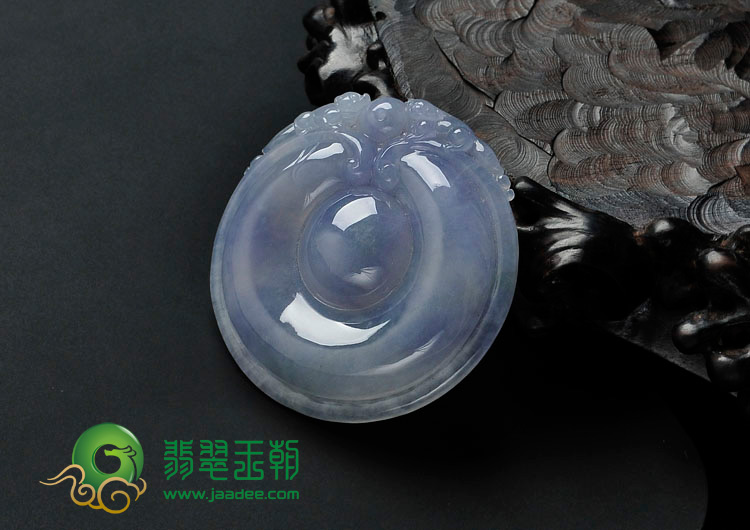 冰种紫罗兰缅甸翡翠欢喜如意挂件