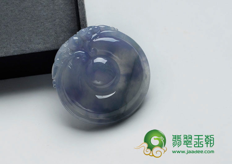冰种紫罗兰缅甸翡翠欢喜如意挂件