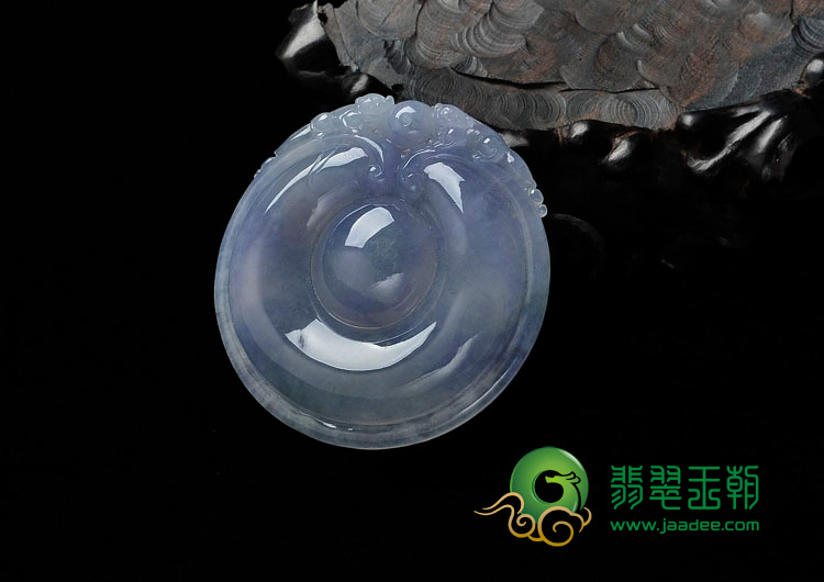 冰种紫罗兰缅甸翡翠欢喜如意挂件