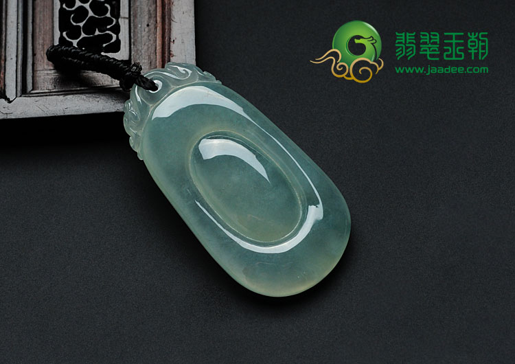 冰种飘花缅甸翡翠福在眼前挂件