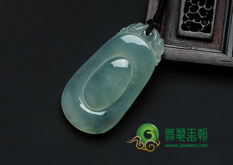 冰种飘花缅甸翡翠福在眼前挂件