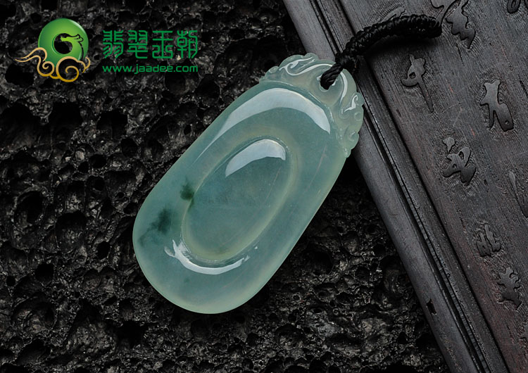 冰种飘花缅甸翡翠福在眼前挂件