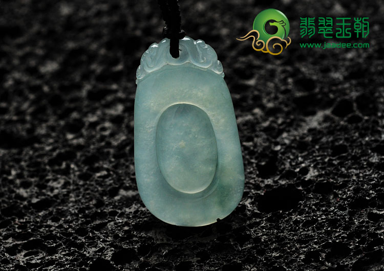 冰种飘花缅甸翡翠福在眼前挂件