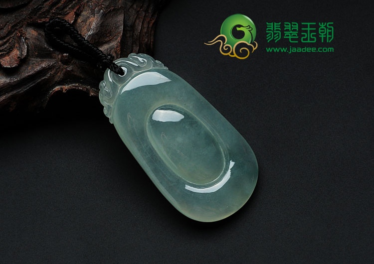 冰种飘花缅甸翡翠福在眼前挂件