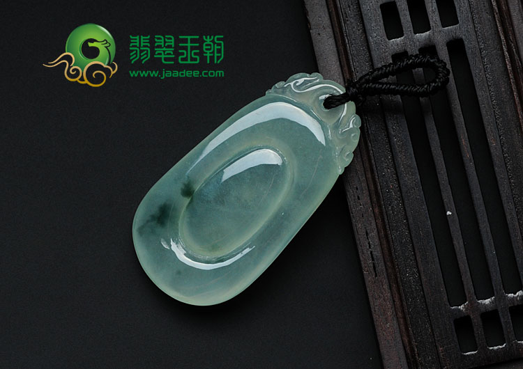 冰种飘花缅甸翡翠福在眼前挂件